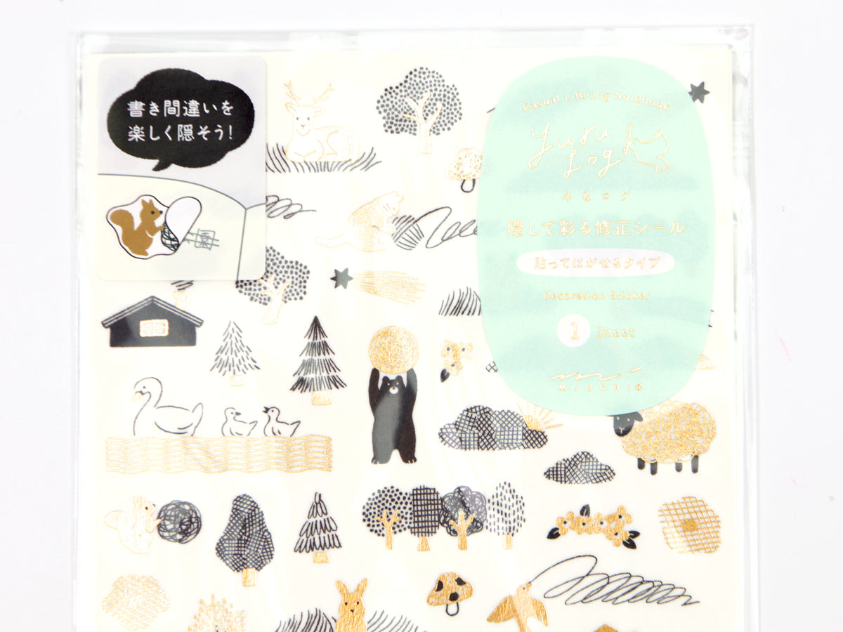 Midori Yuru Log Decoration Stickers