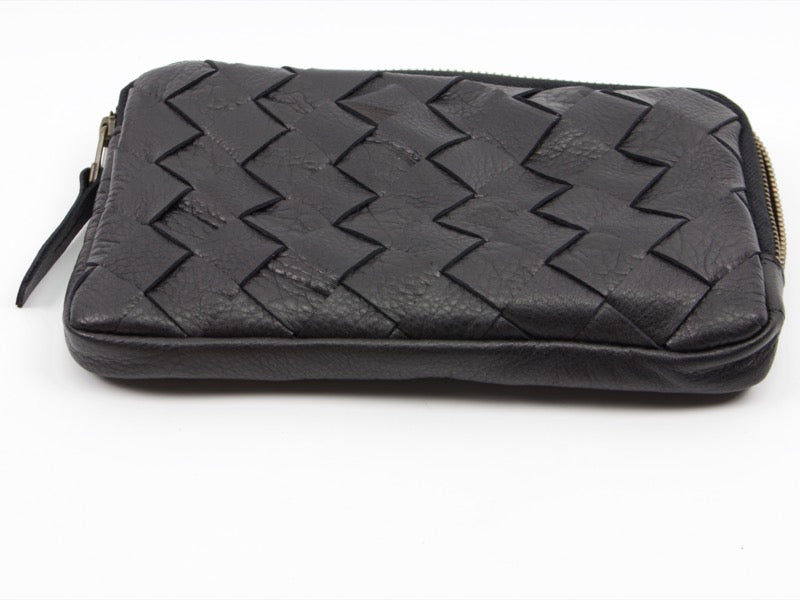 milloo Chloe Handwoven Clutch Black