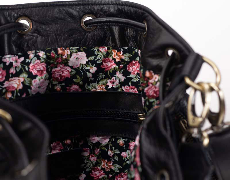milloo Danae Bucket Bag Black Handwoven