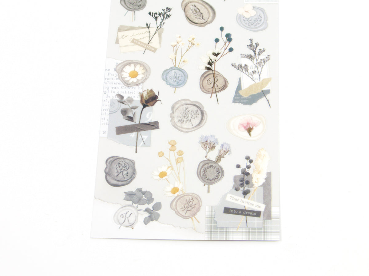 Mind Wave Wax Seal Floral Stickers