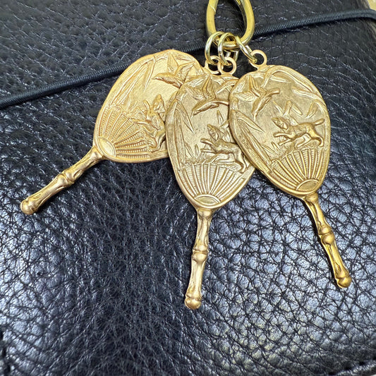 Oriental Fan Brass Charm for Traveler's Notebook