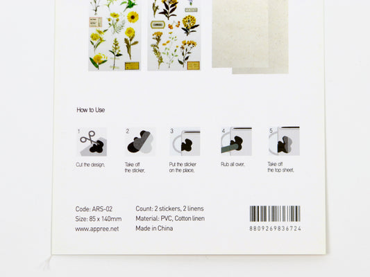 Appree Pressed Flower Rub-On Stickers