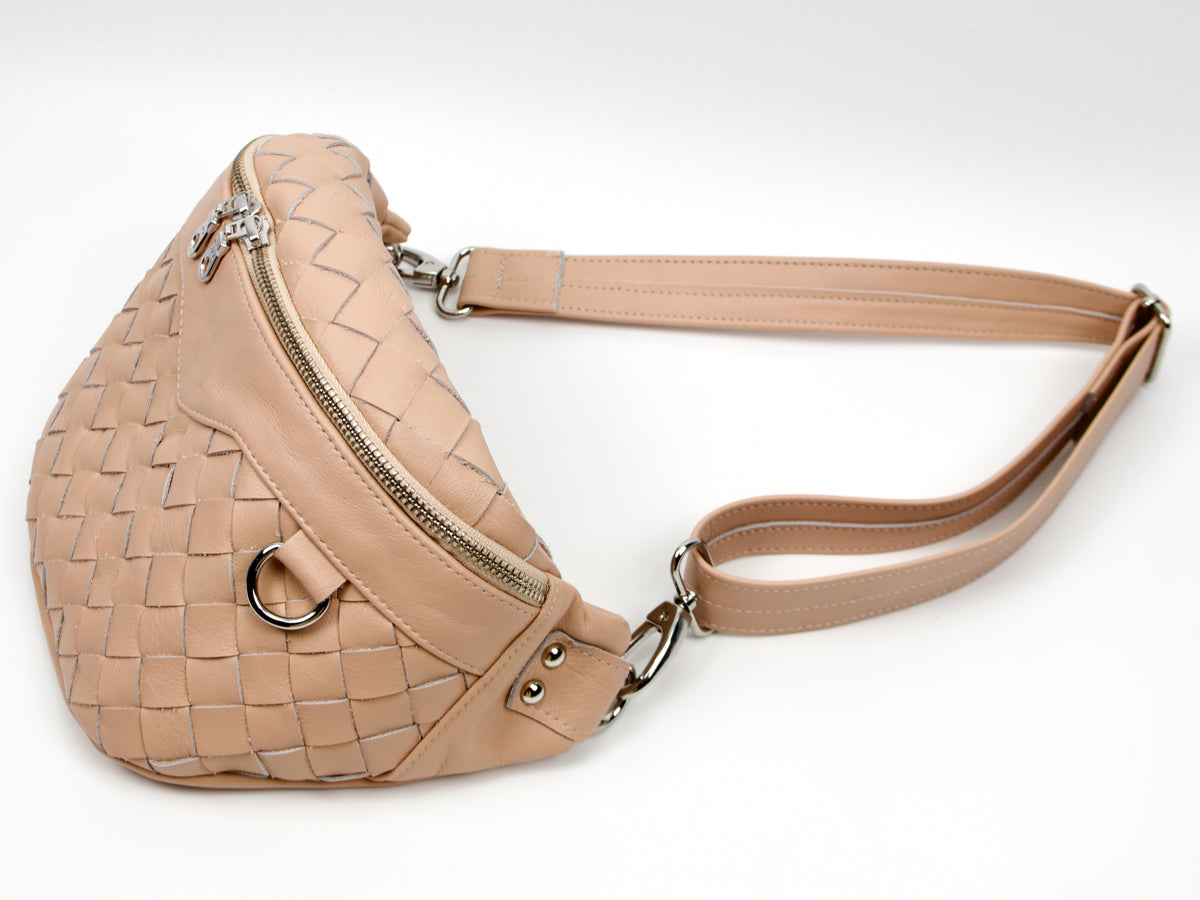 Sac banane milloo Haris tissé à la main rose vintage