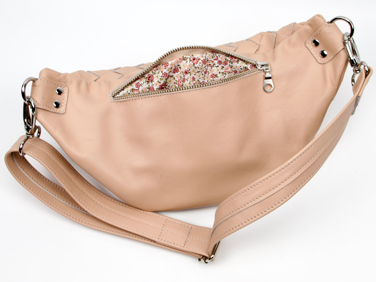 Sac banane milloo Haris tissé à la main rose vintage