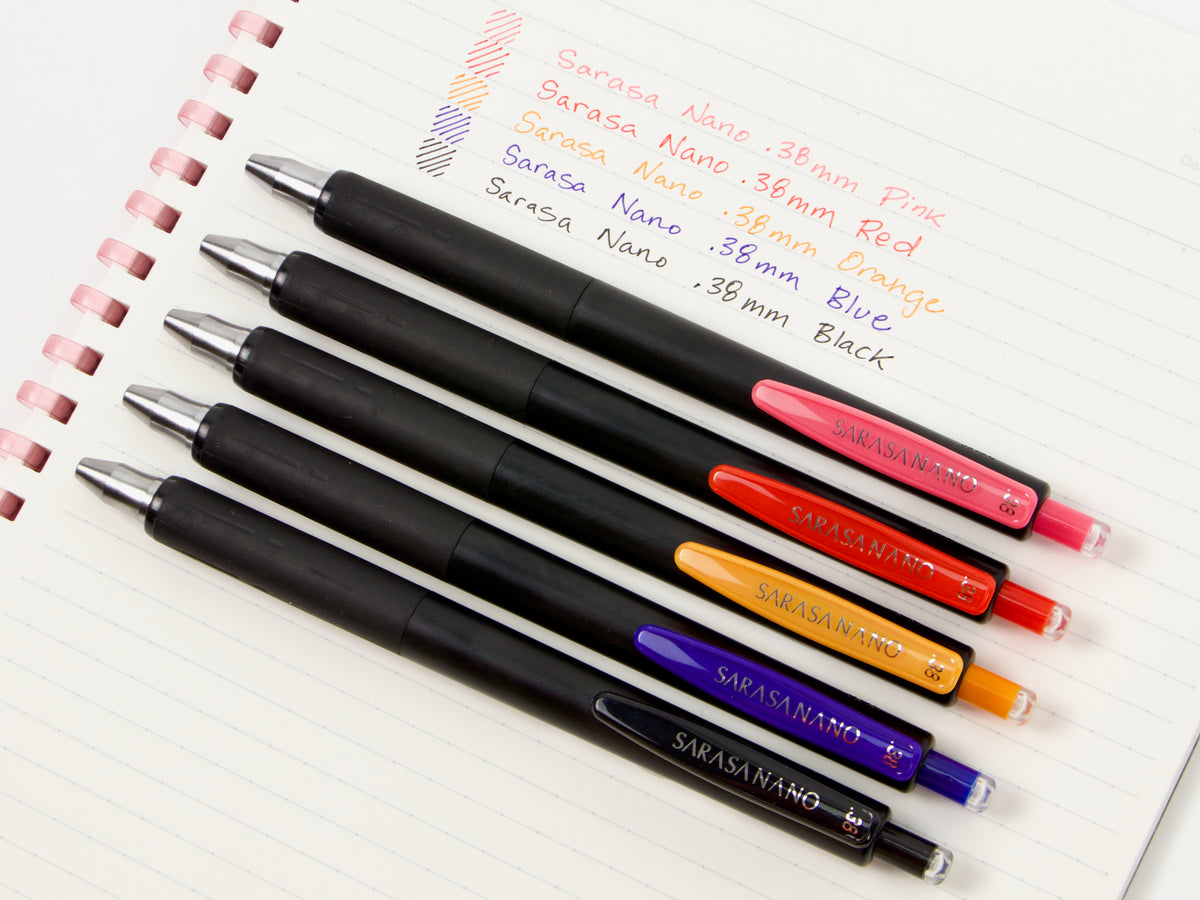 Sarasa Nano .38mm 5 Color Set