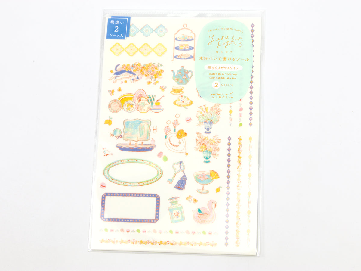 Midori Yuru Log Writeable Stickers