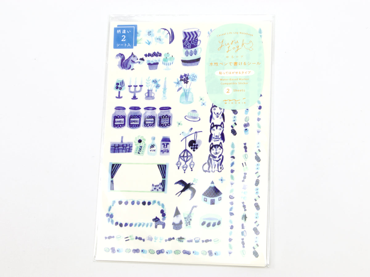 Midori Yuru Log Writeable Stickers
