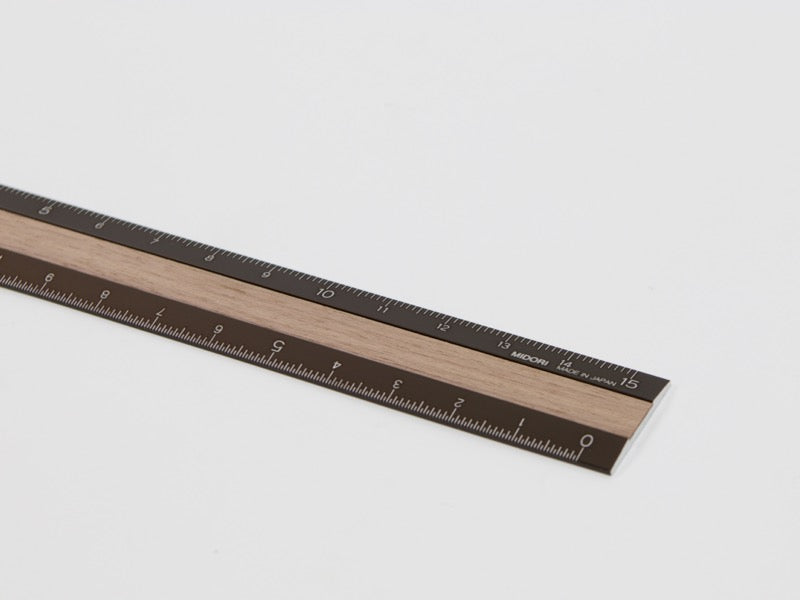Midori Aluminum and Wood Ruler