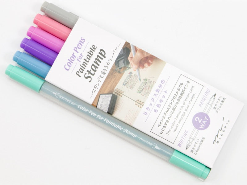 Midori Paintable Stamp Marker 6 Color Set