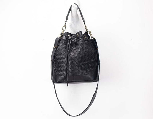 milloo Danae Bucket Bag Black Handwoven