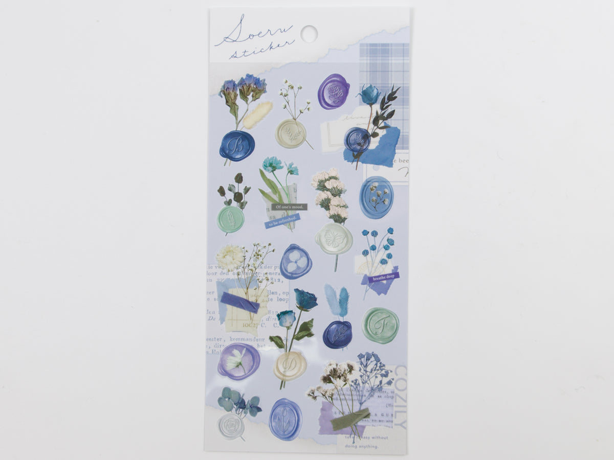 Mind Wave Wax Seal Floral Stickers